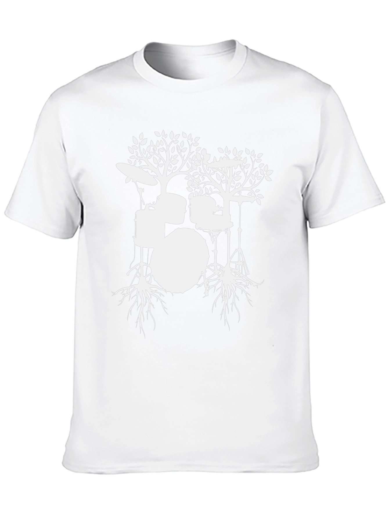 Drum Tree Graphic Tee - Black Cotton T-Shirt