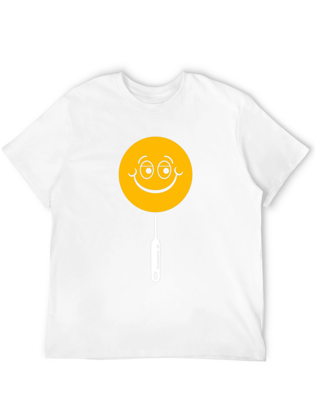 Whimsical Smiley Face Lollipop Graphic Tee - Black