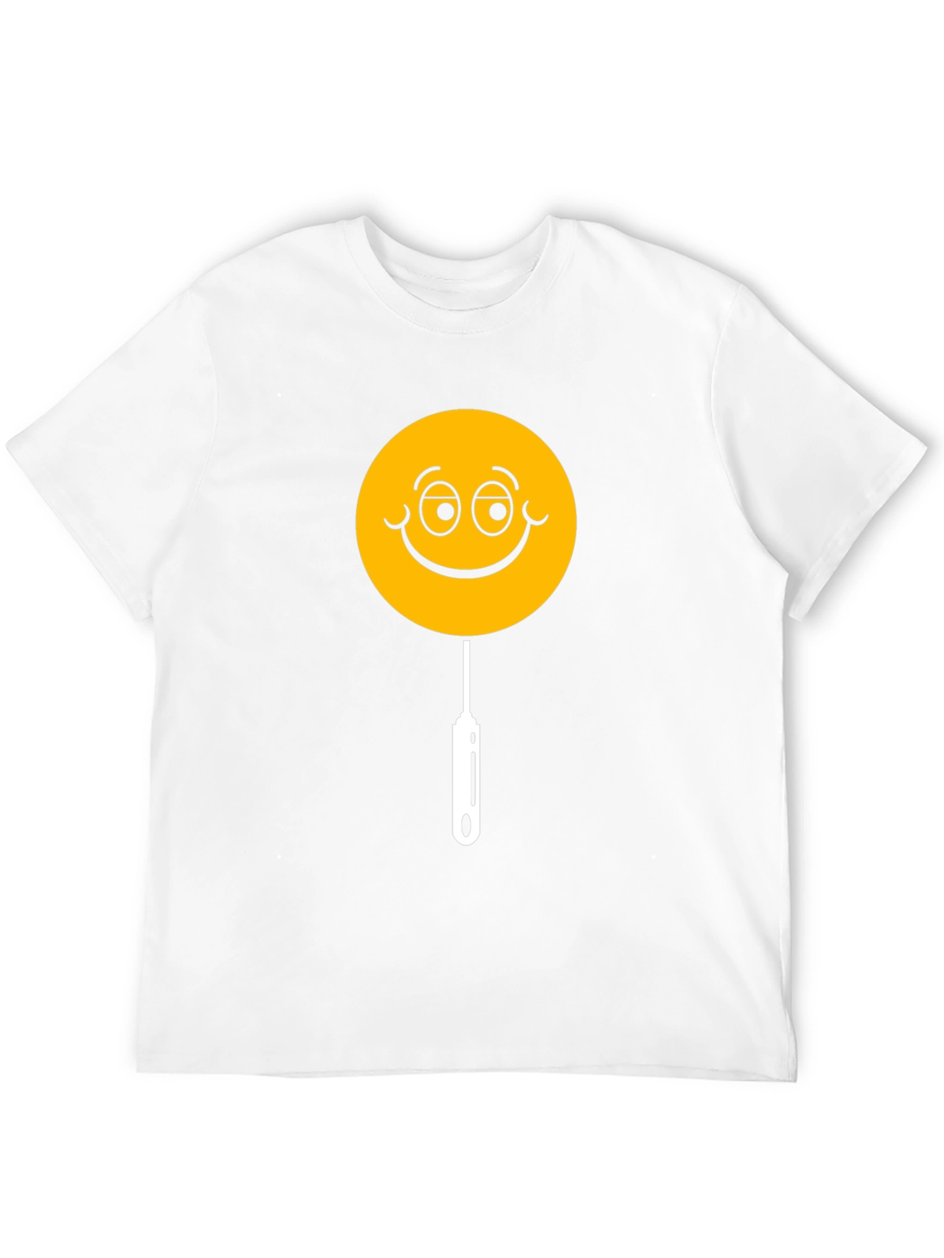 Whimsical Smiley Face Lollipop Graphic Tee - Black