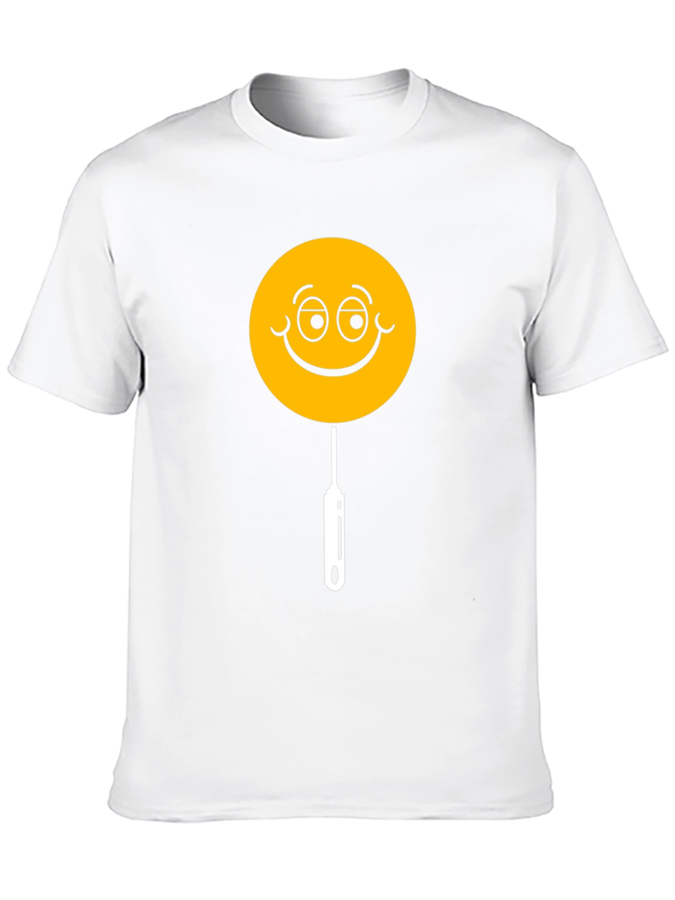 Whimsical Smiley Face Lollipop Graphic Tee - Black