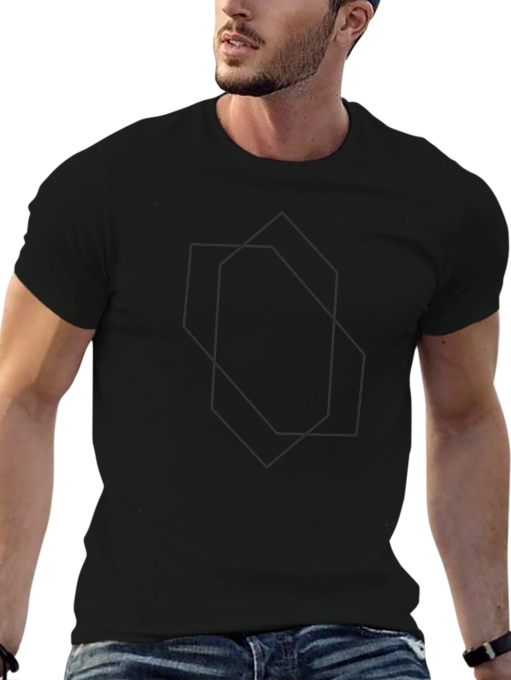 Black Minimalist Graphic Tee - Modern Style