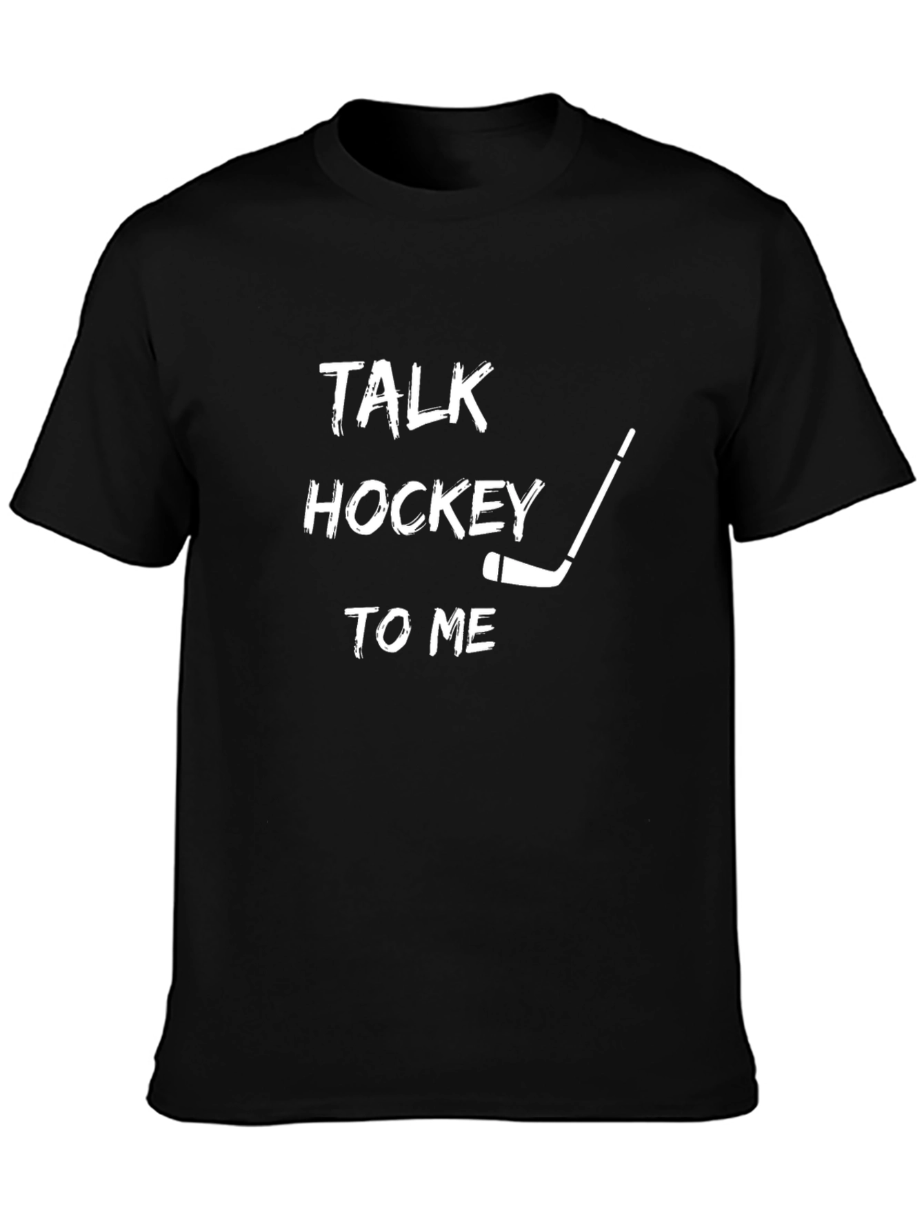 Talk Hockey to Me T-Shirt - Black Graphic Tee