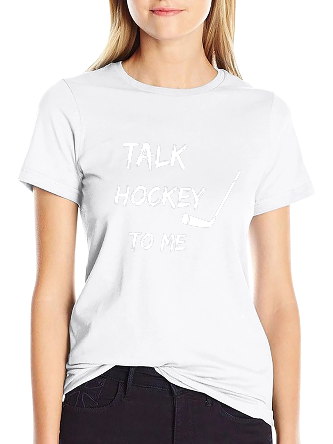 Talk Hockey to Me T-Shirt - Black Graphic Tee