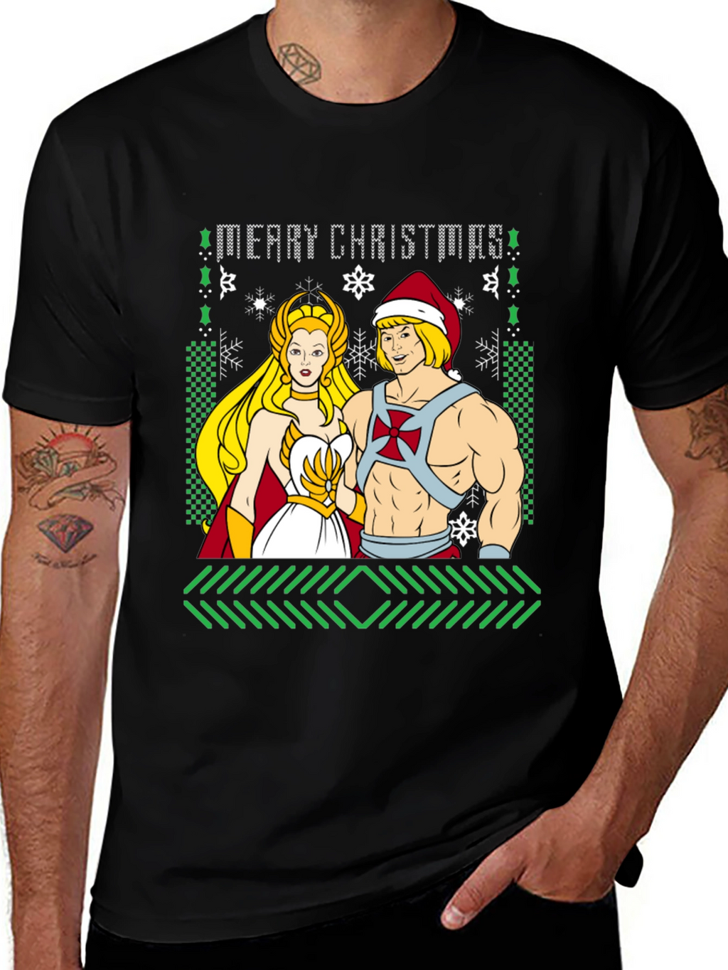 He-Man & She-Ra Merry Christmas Ugly Sweater T-Shirt