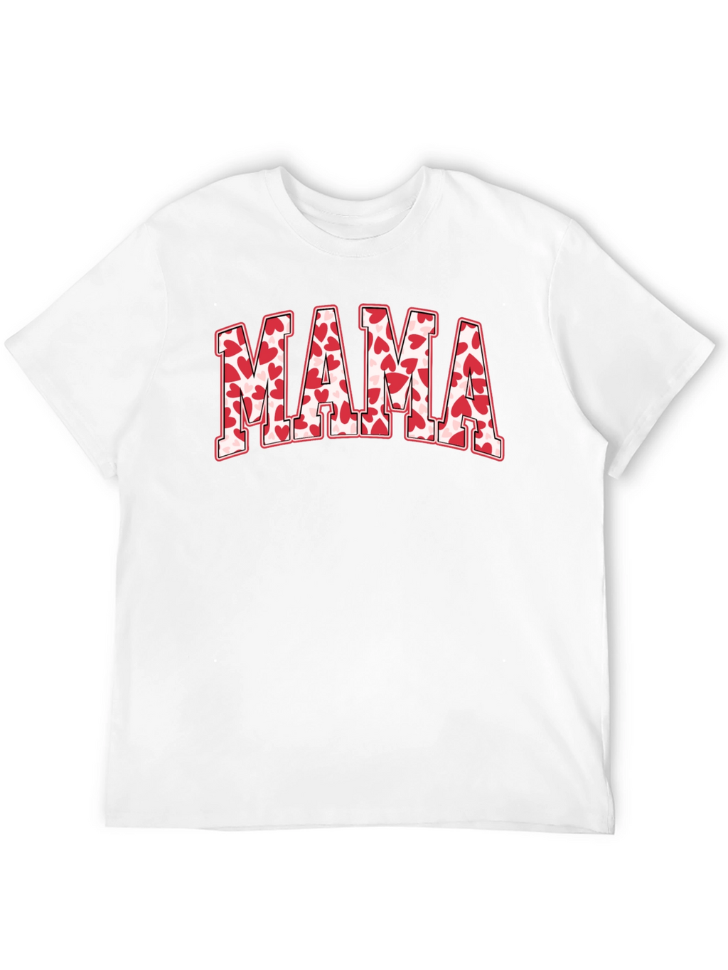 Mama Heart Print Black T-Shirt