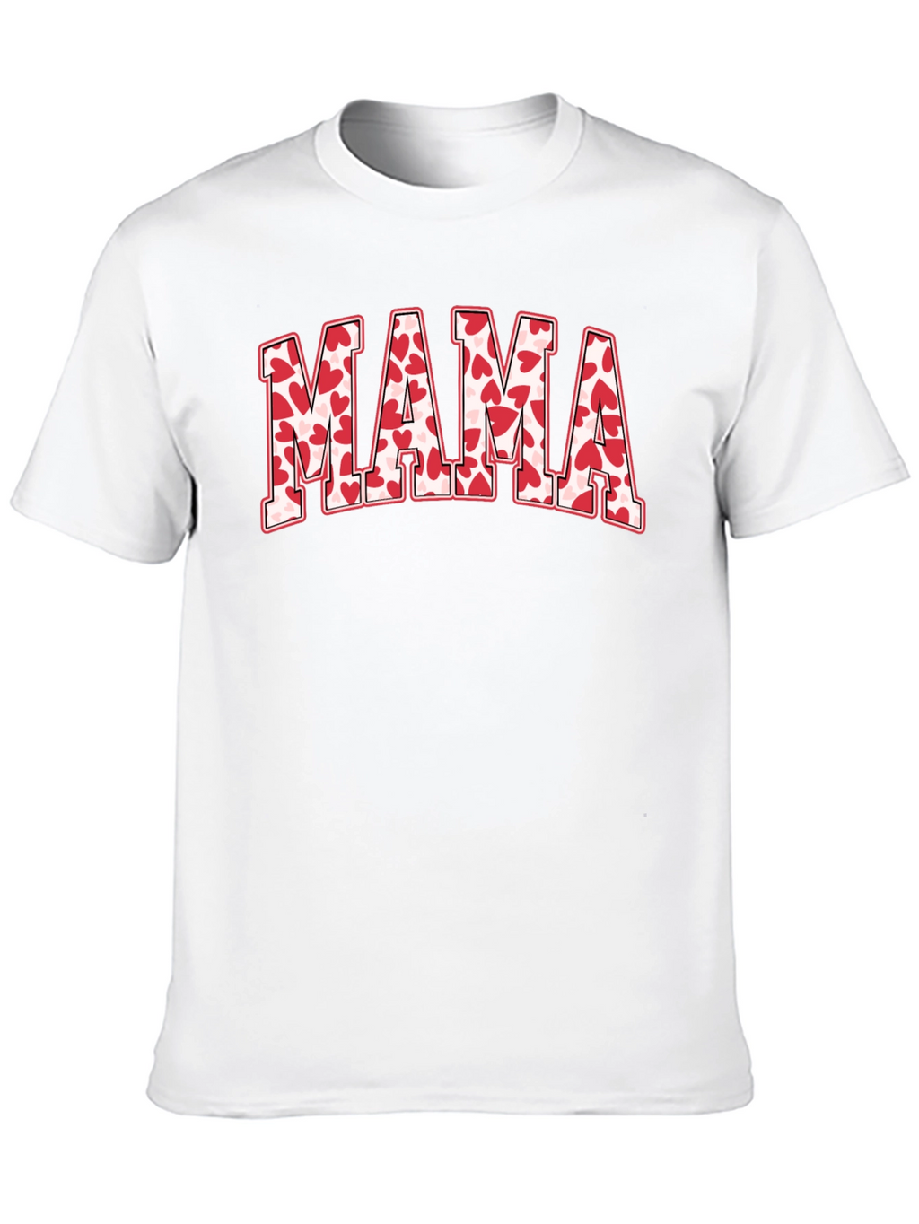 Mama Heart Print Black T-Shirt