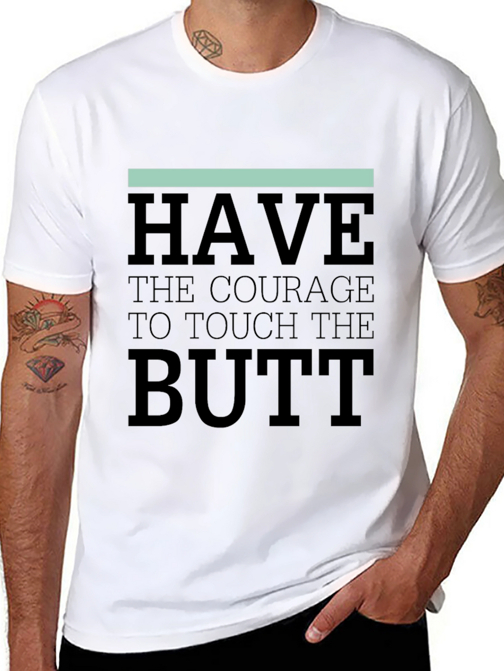 Courage to Touch the Butt Graphic Tee - Black