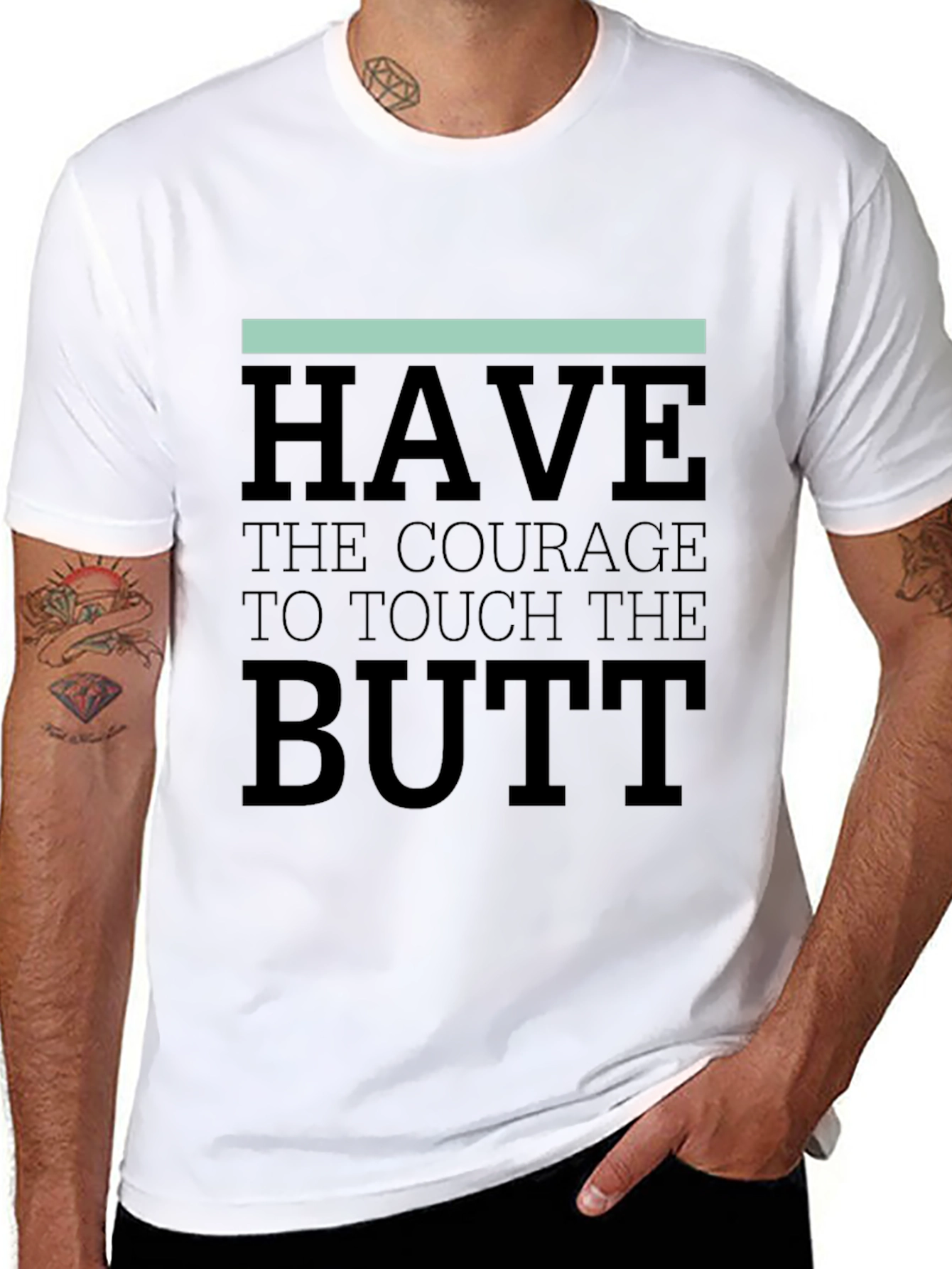 Courage to Touch the Butt Graphic Tee - Black