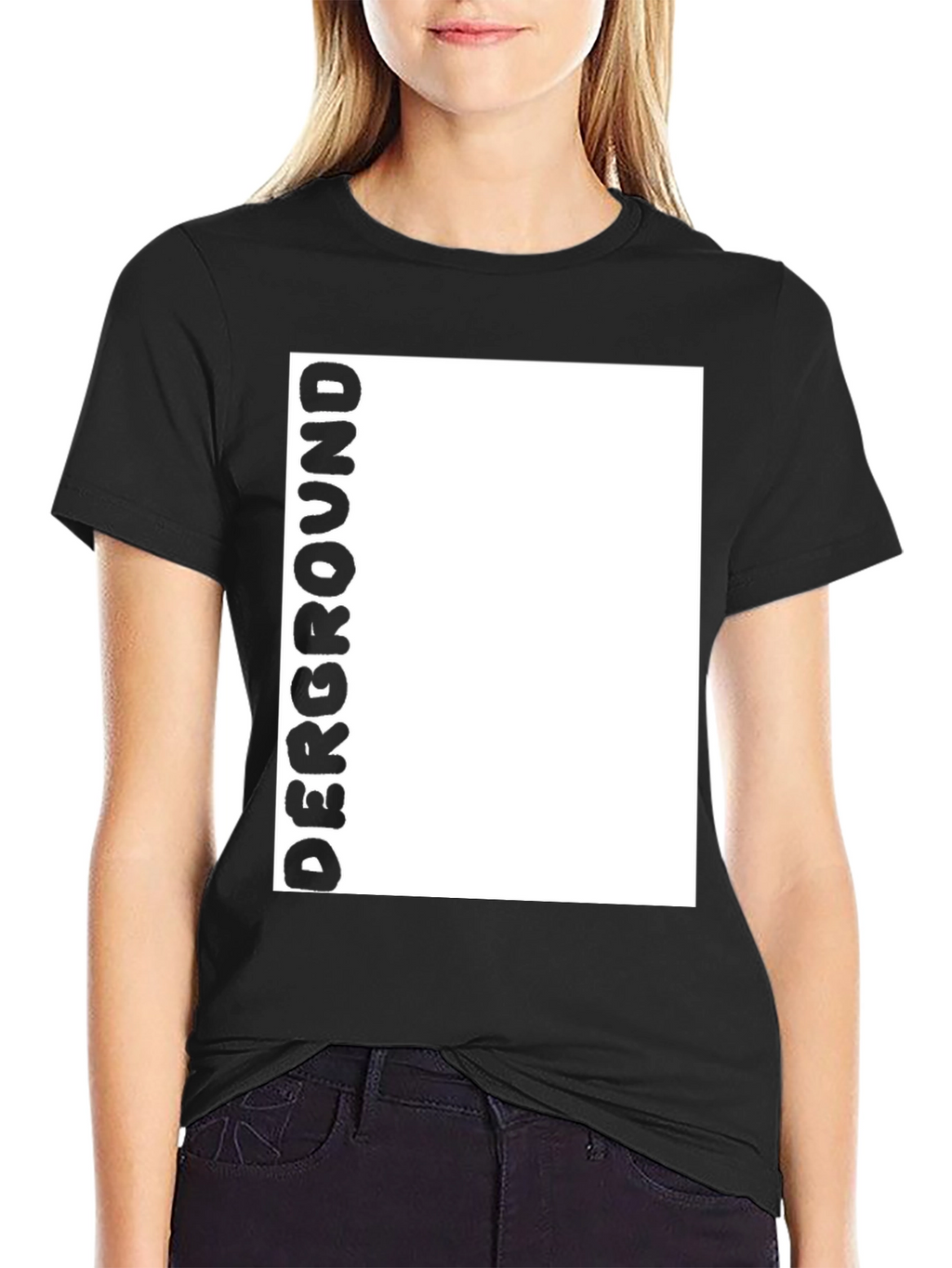 Underground Bold Text Black T-Shirt