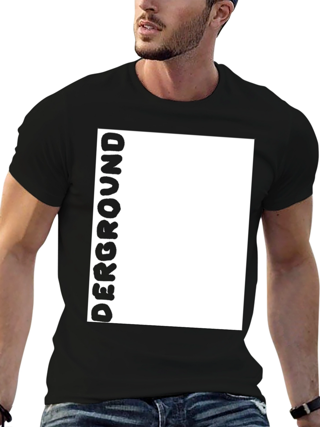 Underground Bold Text Black T-Shirt