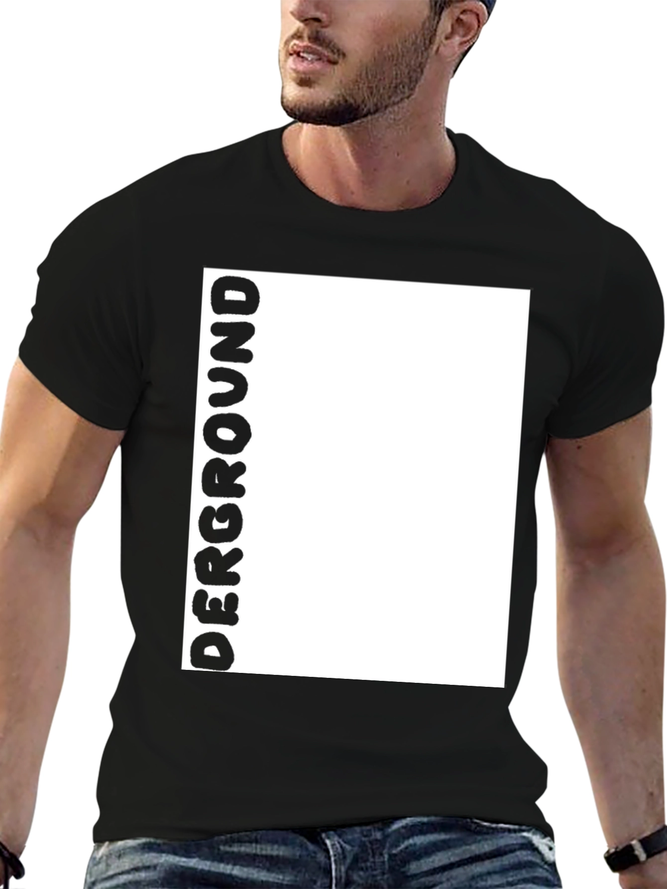 Underground Bold Text Black T-Shirt