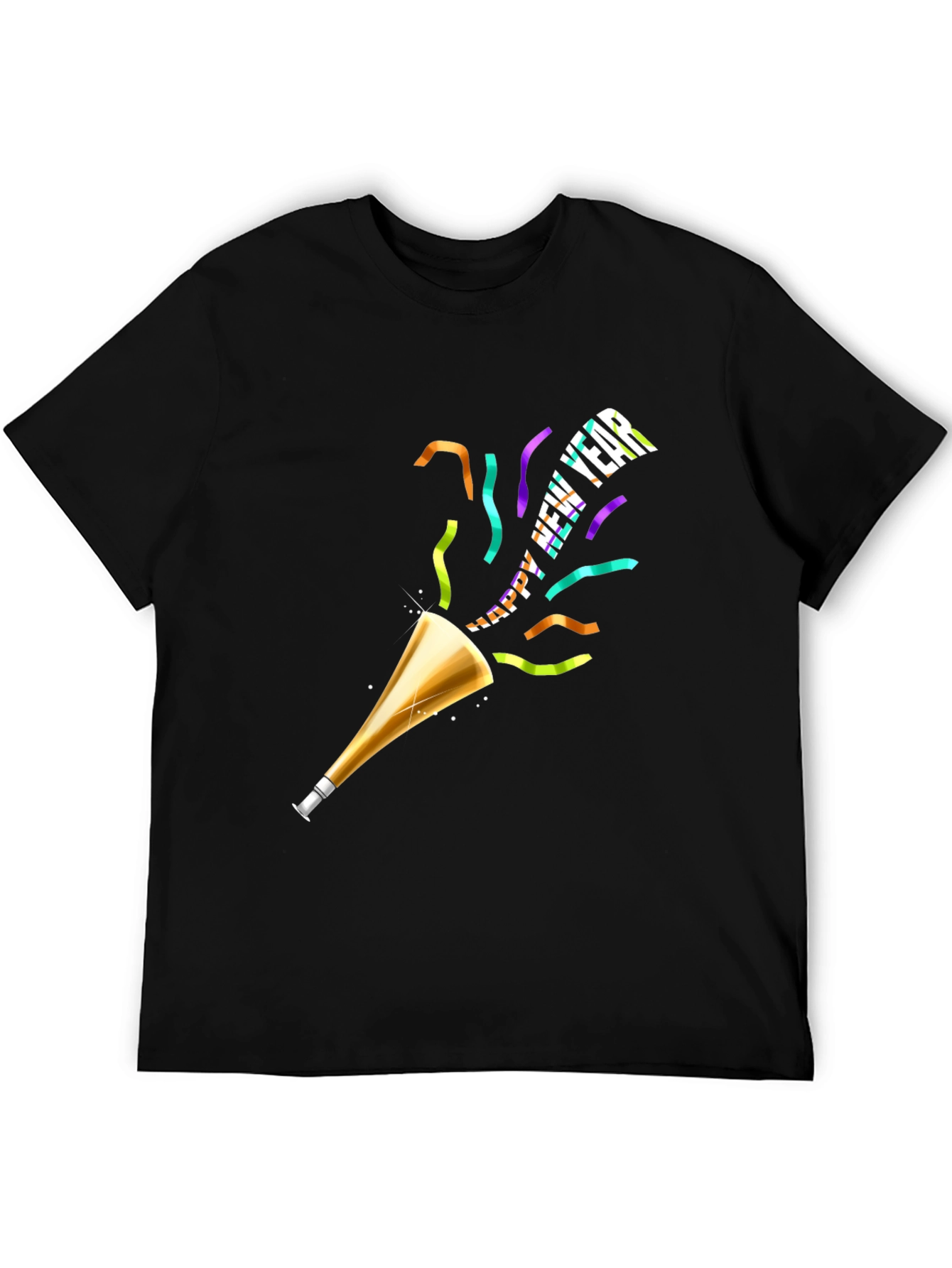 Happy New Year T-Shirt Black Holiday Tee