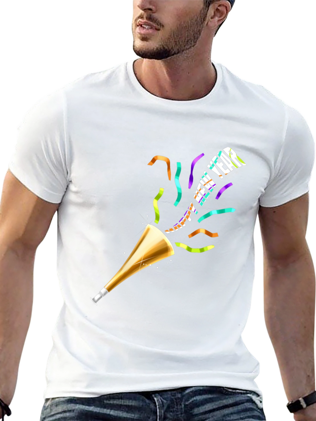 Happy New Year T-Shirt Black Holiday Tee