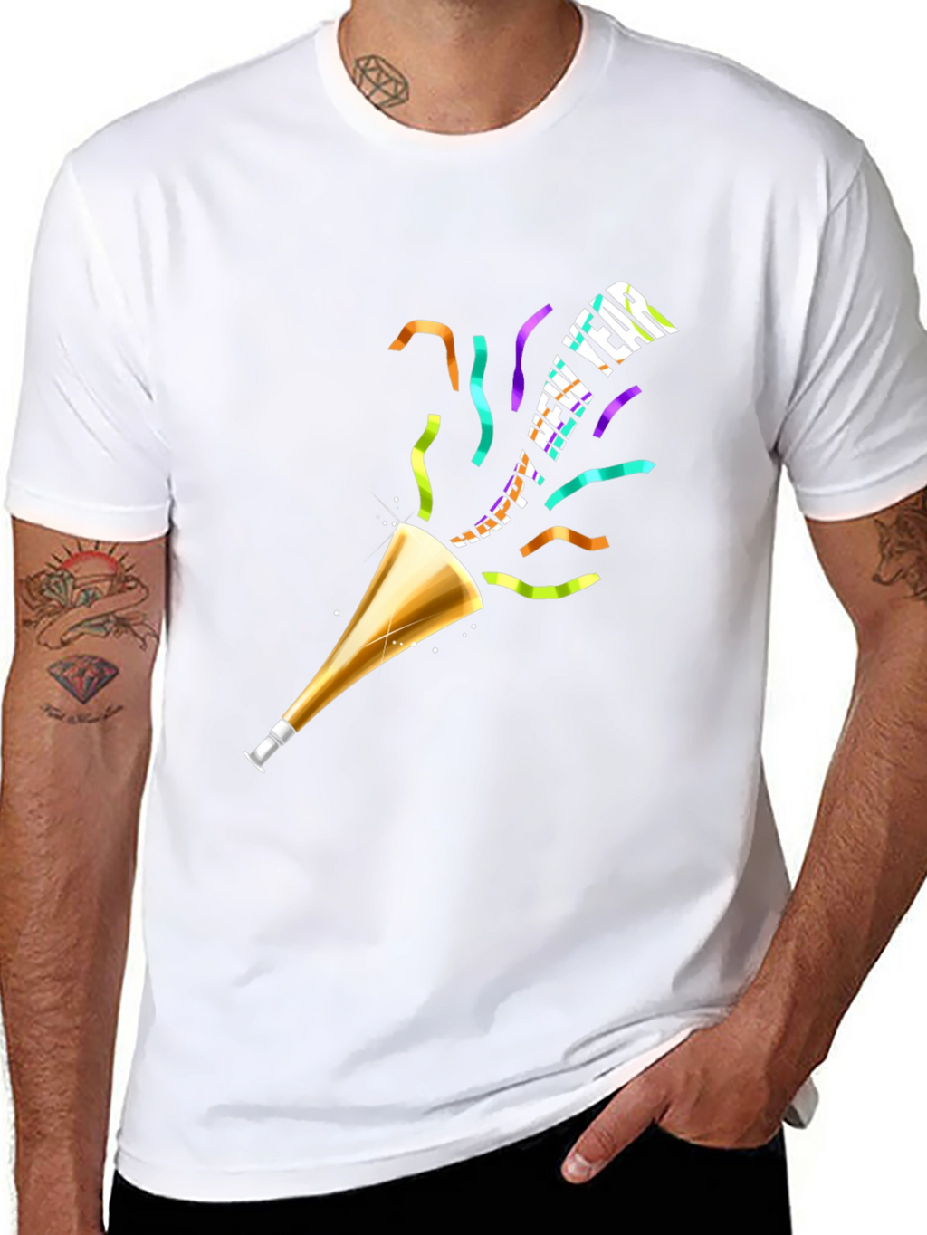 Happy New Year T-Shirt Black Holiday Tee