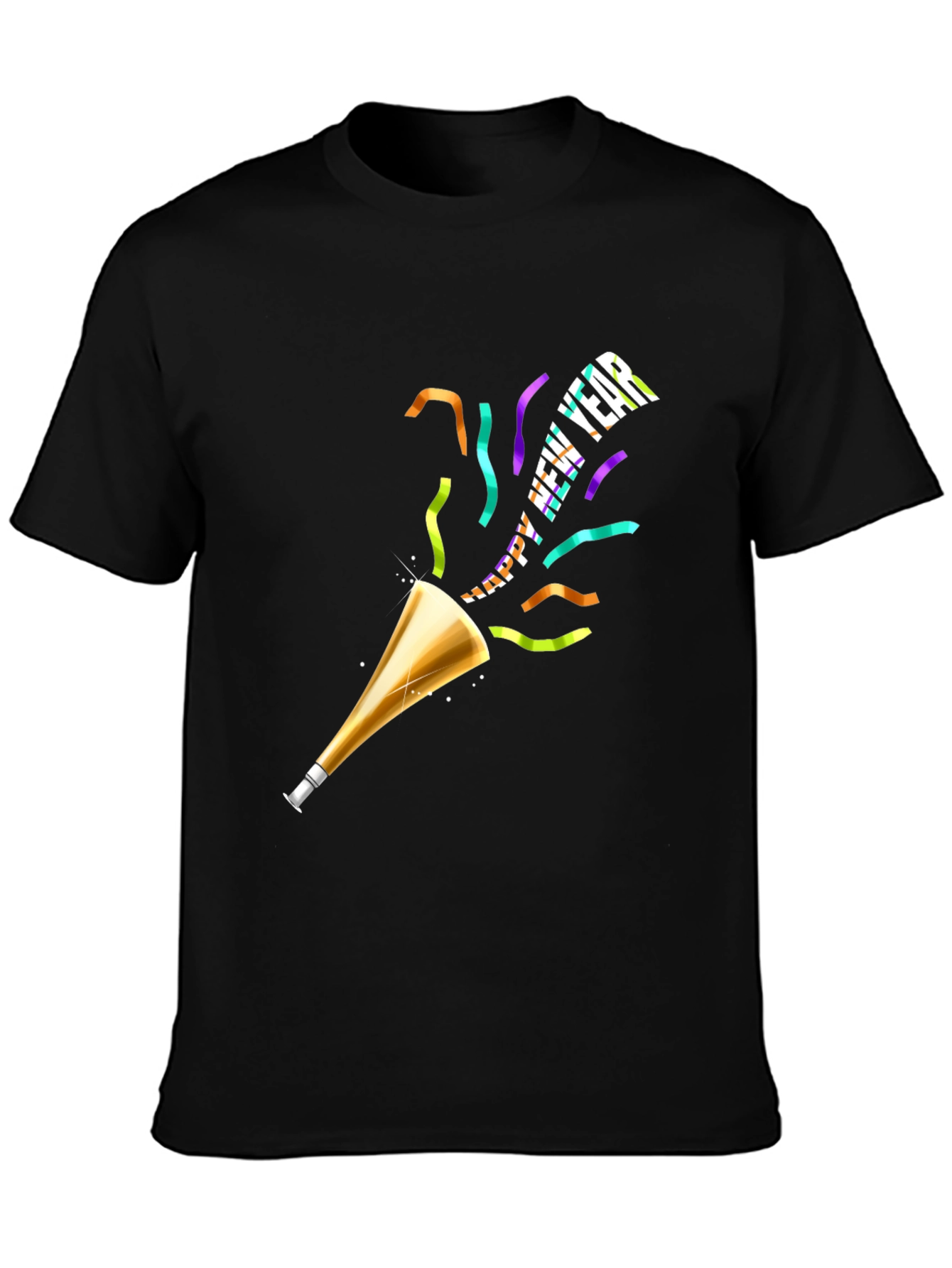 Happy New Year T-Shirt Black Holiday Tee