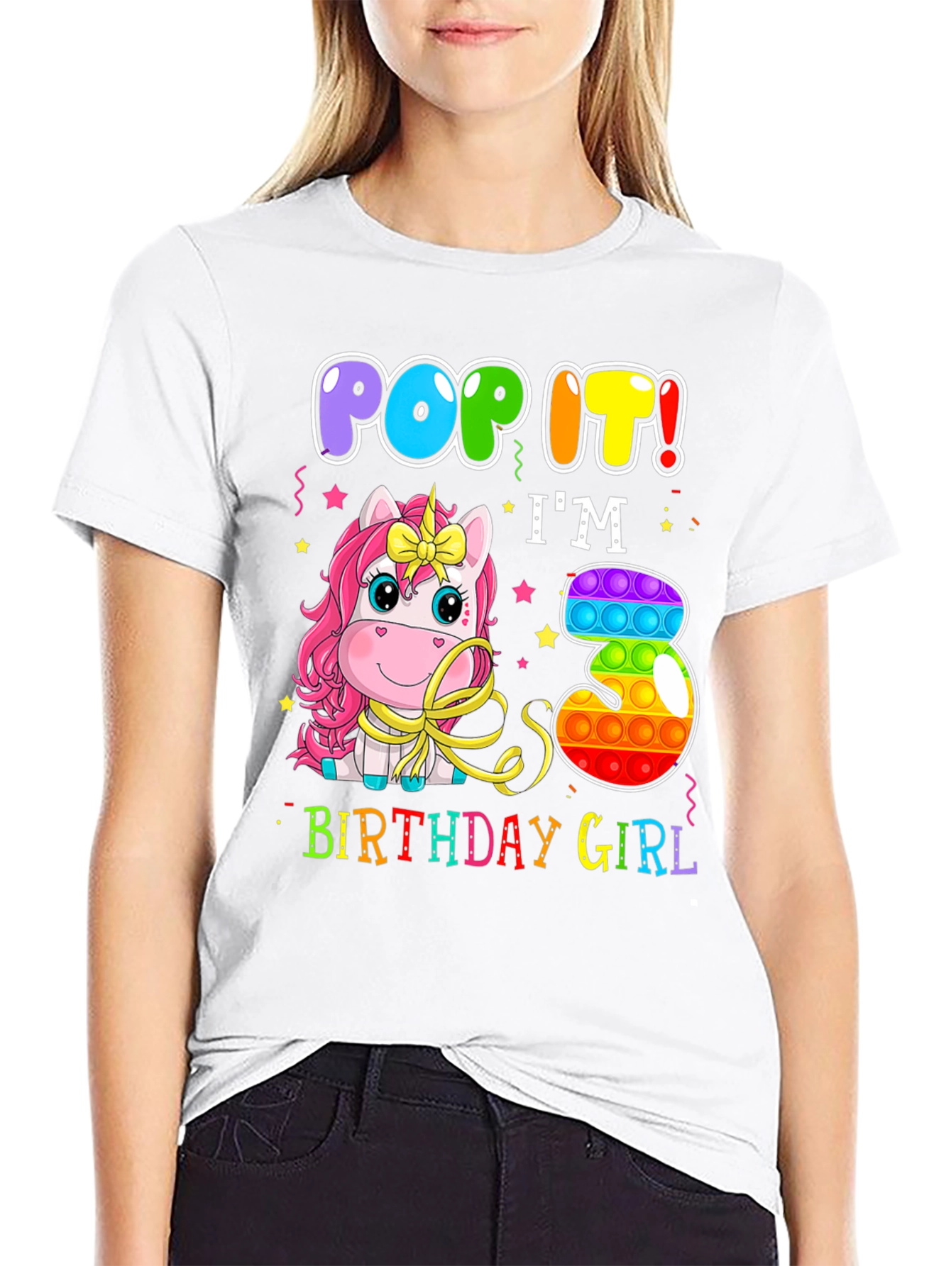Pop It Im 3 Birthday Girl T-Shirt