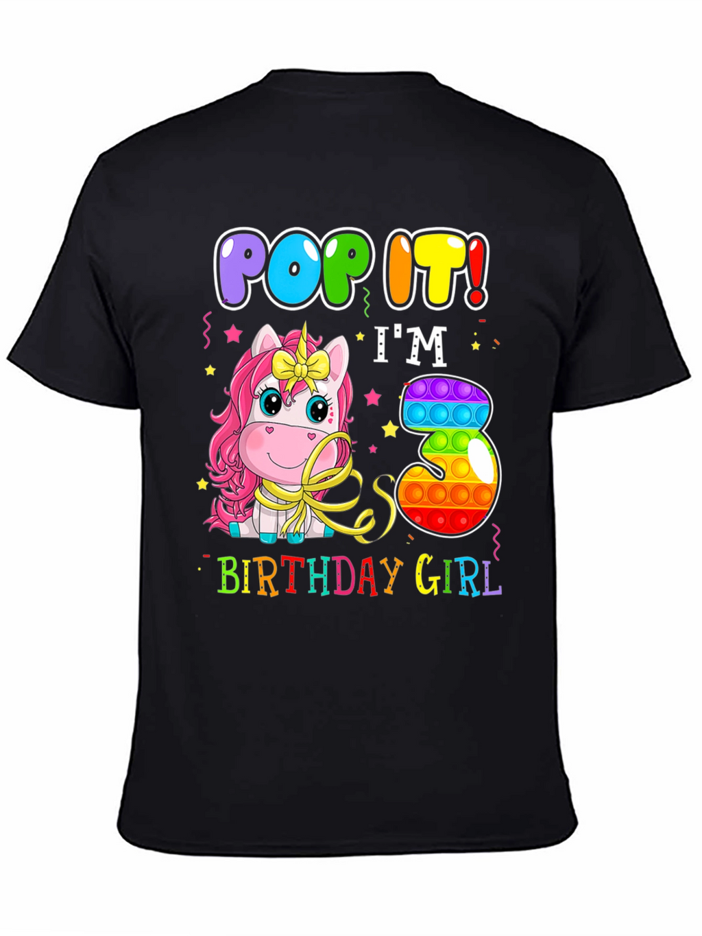 Pop It Im 3 Birthday Girl T-Shirt