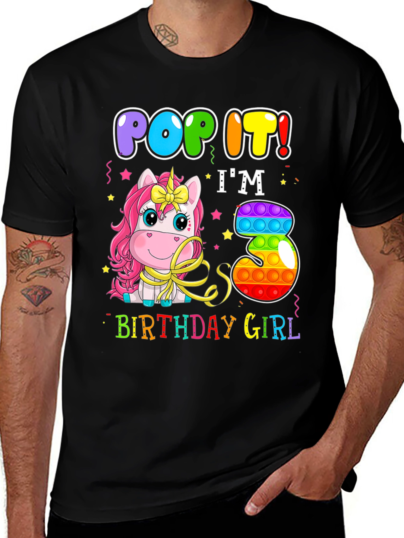 Pop It Im 3 Birthday Girl T-Shirt