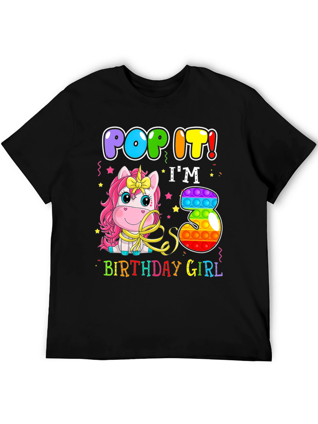 Pop It Im 3 Birthday Girl T-Shirt
