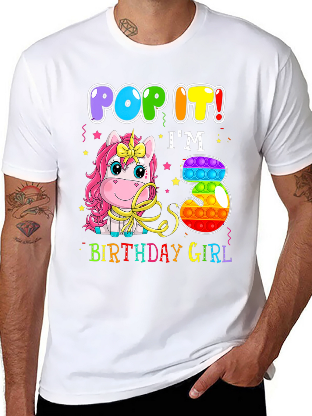 Pop It Im 3 Birthday Girl T-Shirt