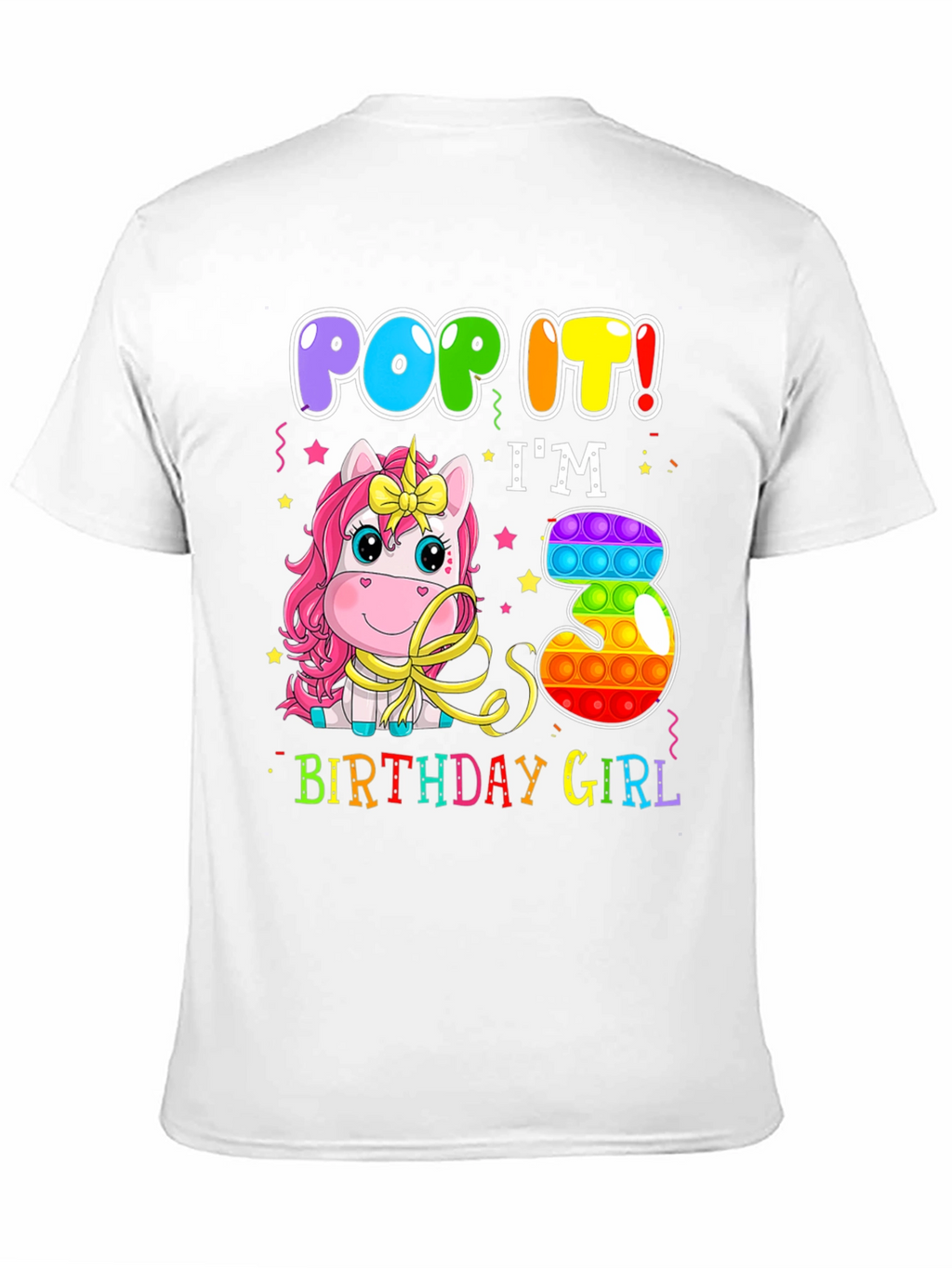 Pop It Im 3 Birthday Girl T-Shirt