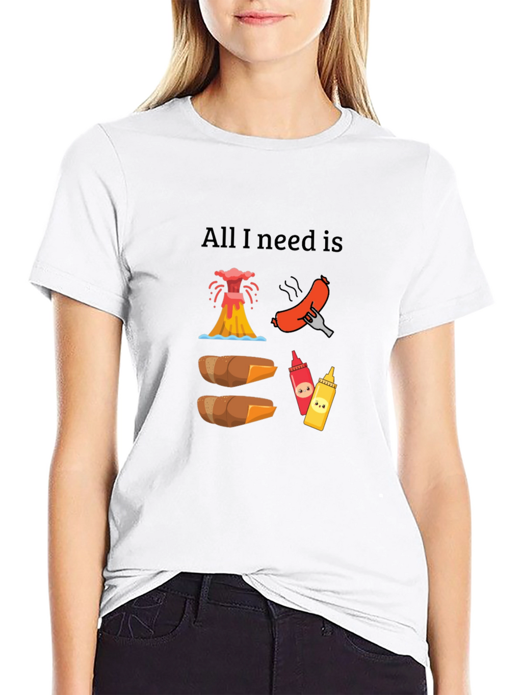 All I Need Is Hot Dogs Funny Graphic T-Shirt