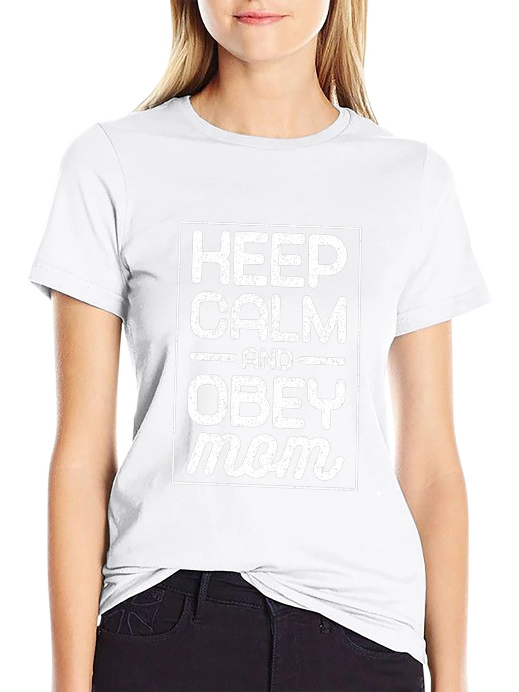 Keep Calm and Obey Mom Black T-Shirt