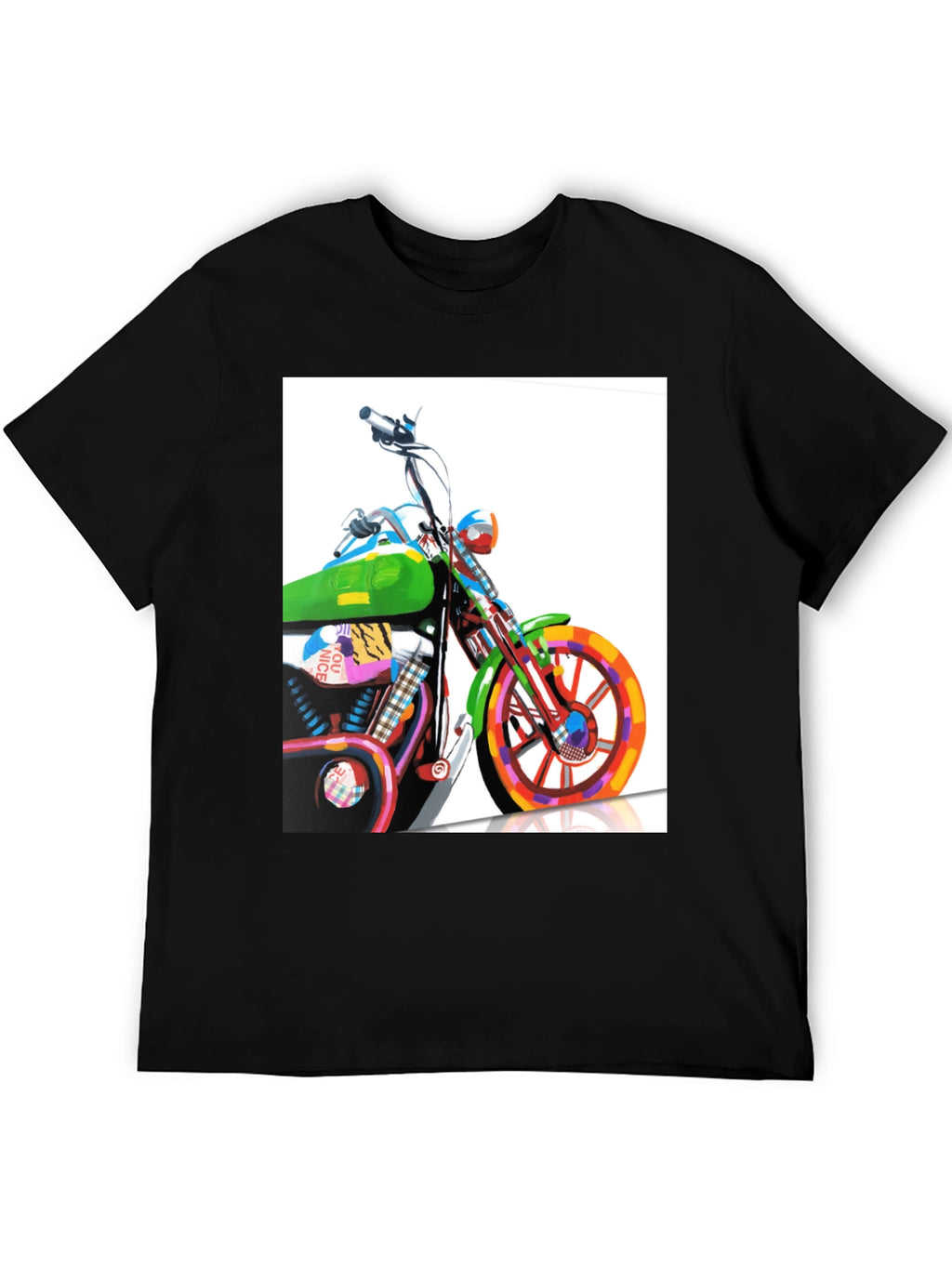 Motorcycle Graphic Tee - Artistic Biker T-Shirt