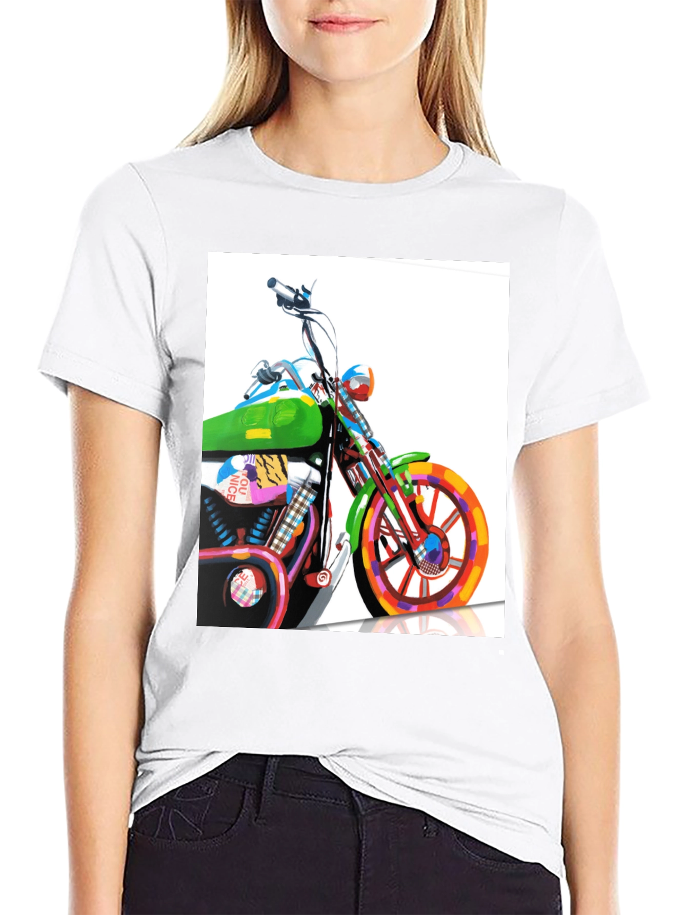 Motorcycle Graphic Tee - Artistic Biker T-Shirt