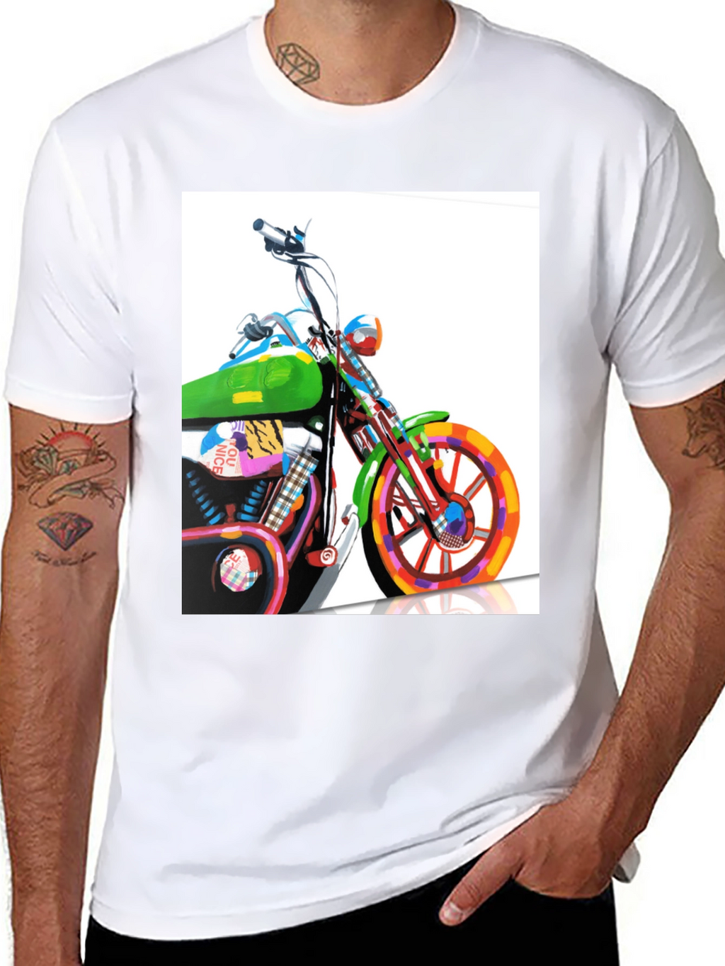 Motorcycle Graphic Tee - Artistic Biker T-Shirt