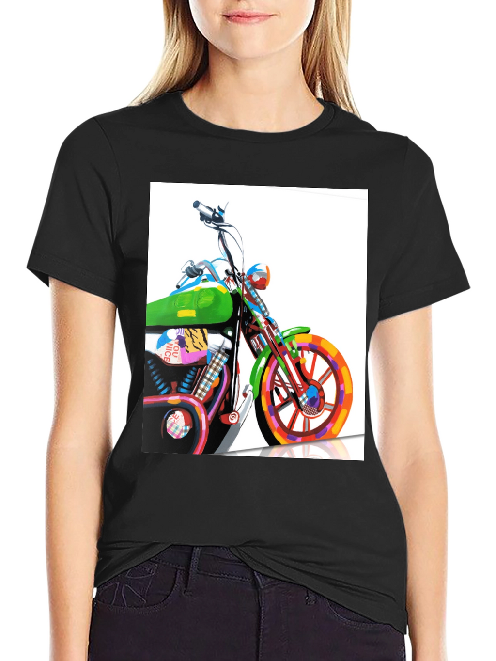 Motorcycle Graphic Tee - Artistic Biker T-Shirt
