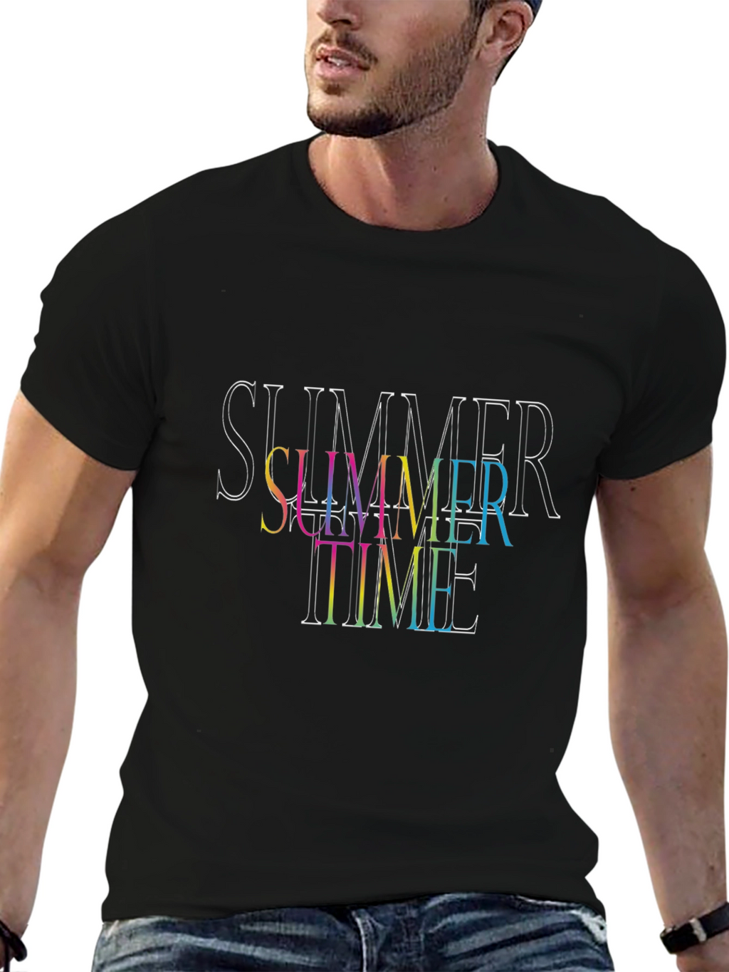 Summer Time Black T-Shirt
