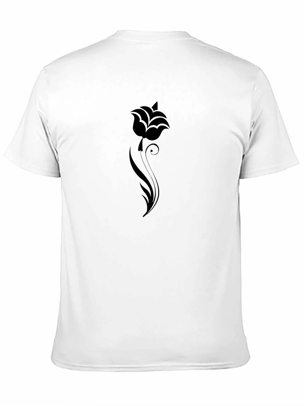 Black Floral Print Graphic Tee - Casual Style