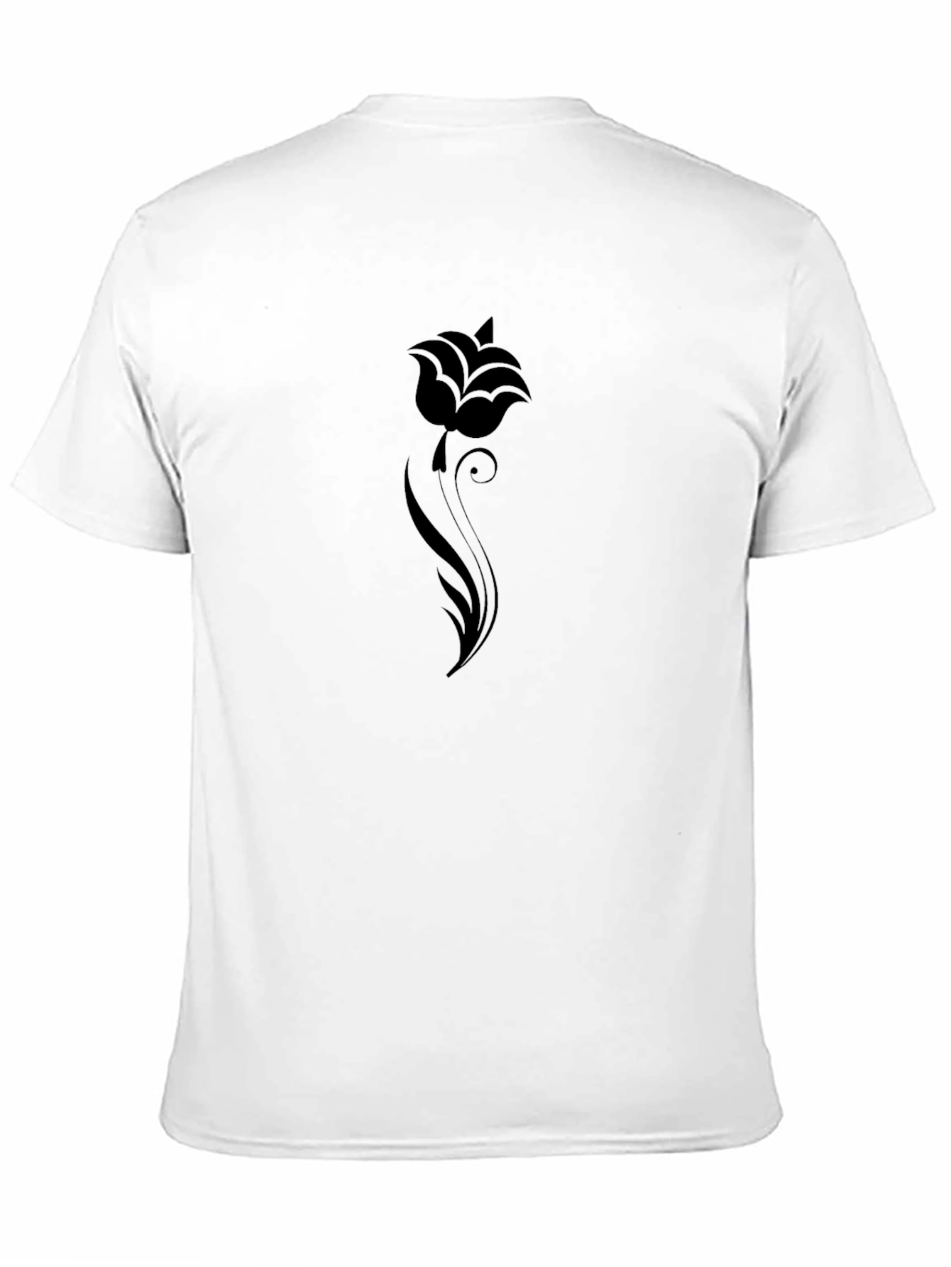 Black Floral Print Graphic Tee - Casual Style