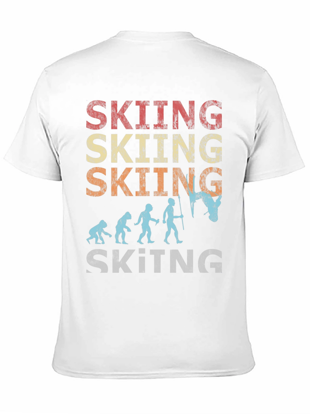 Skiing Evolution Graphic Tee - Black