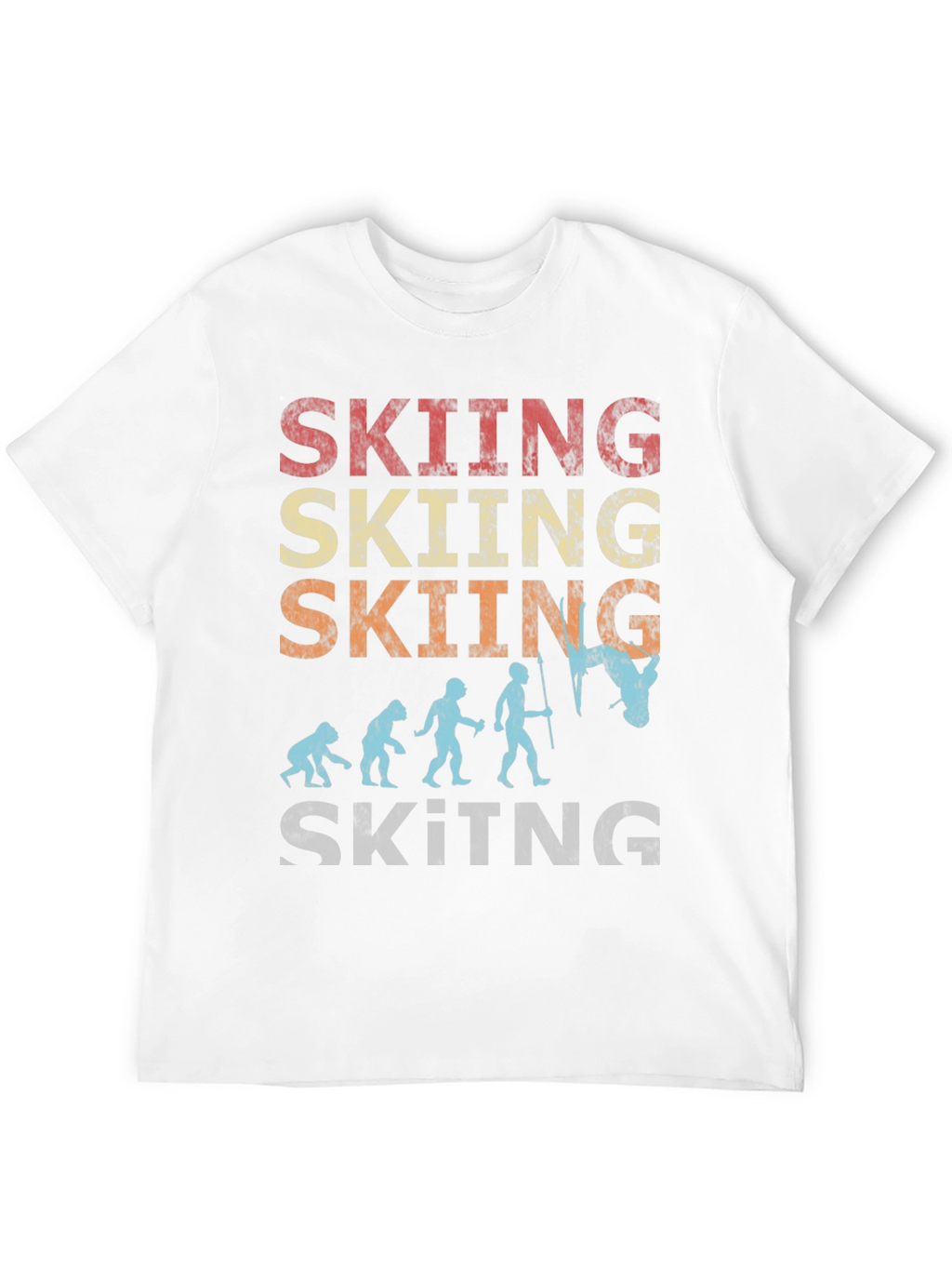 Skiing Evolution Graphic Tee - Black