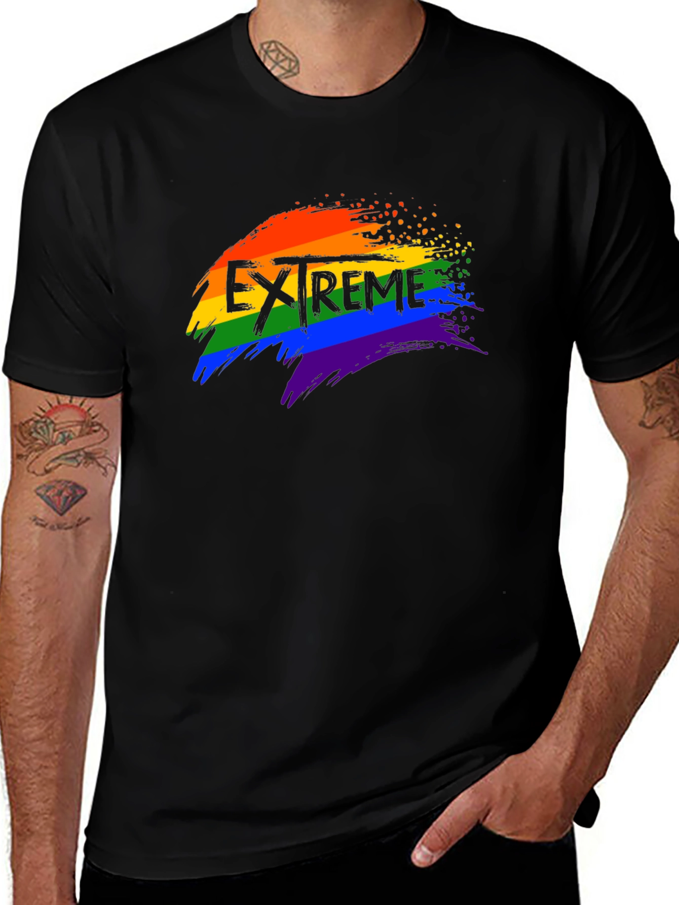 Extreme Pride Rainbow Graphic T-Shirt