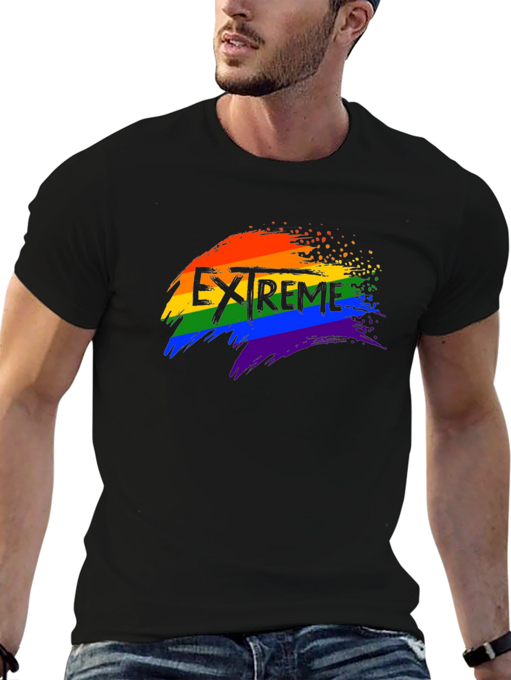 Extreme Pride Rainbow Graphic T-Shirt