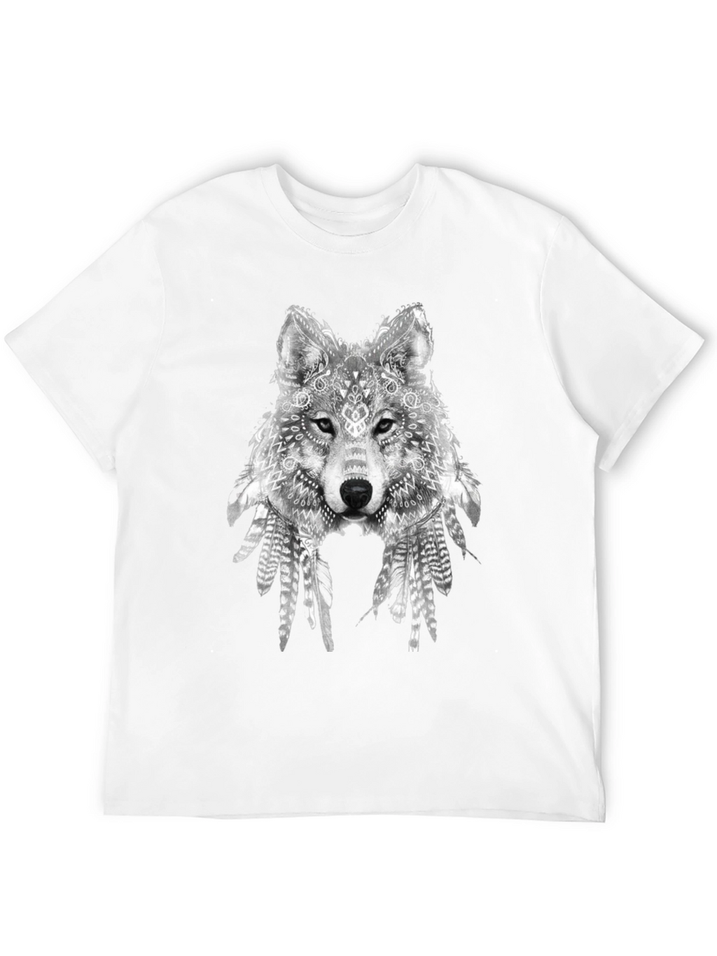 Wolf Graphic Print Black T-Shirt