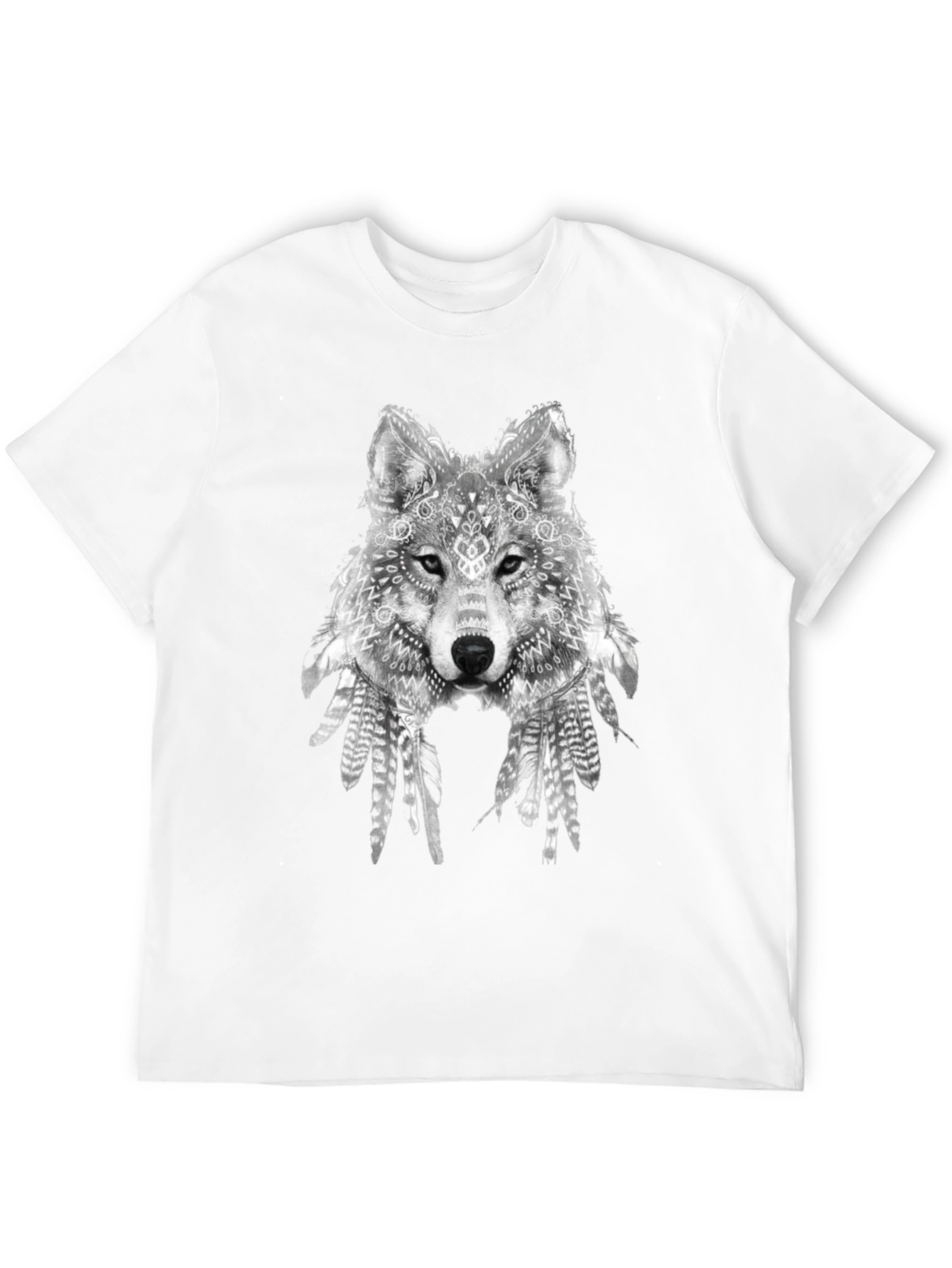 Wolf Graphic Print Black T-Shirt
