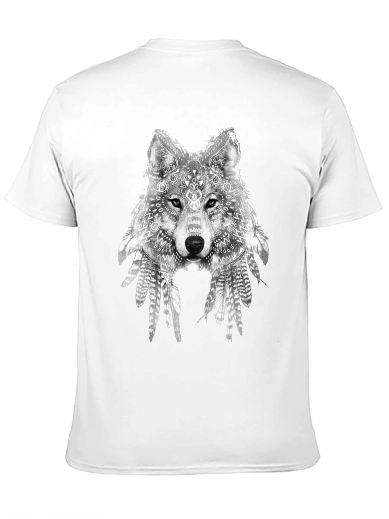 Wolf Graphic Print Black T-Shirt