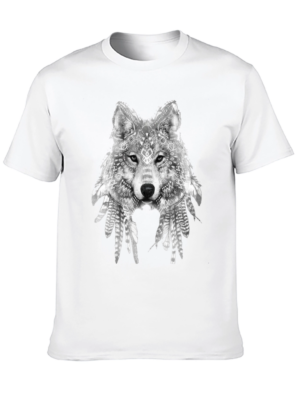 Wolf Graphic Print Black T-Shirt