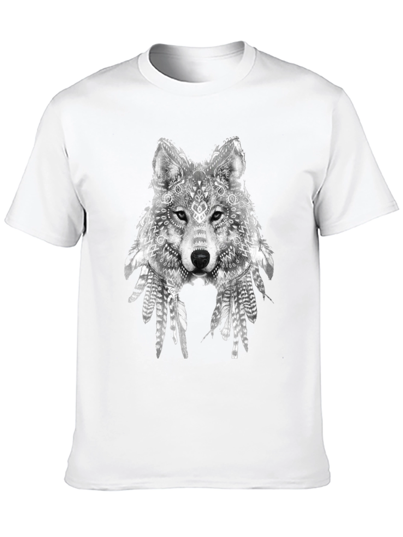 Wolf Graphic Print Black T-Shirt
