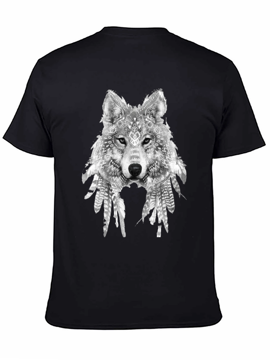 Wolf Graphic Print Black T-Shirt