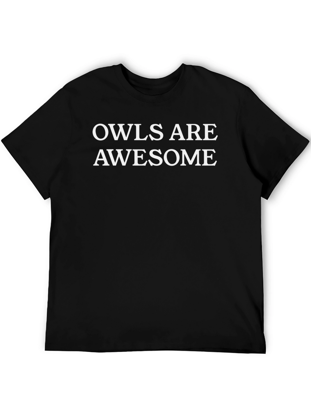 Owls Are Awesome Graphic Tee - Black Cotton T-Shirt