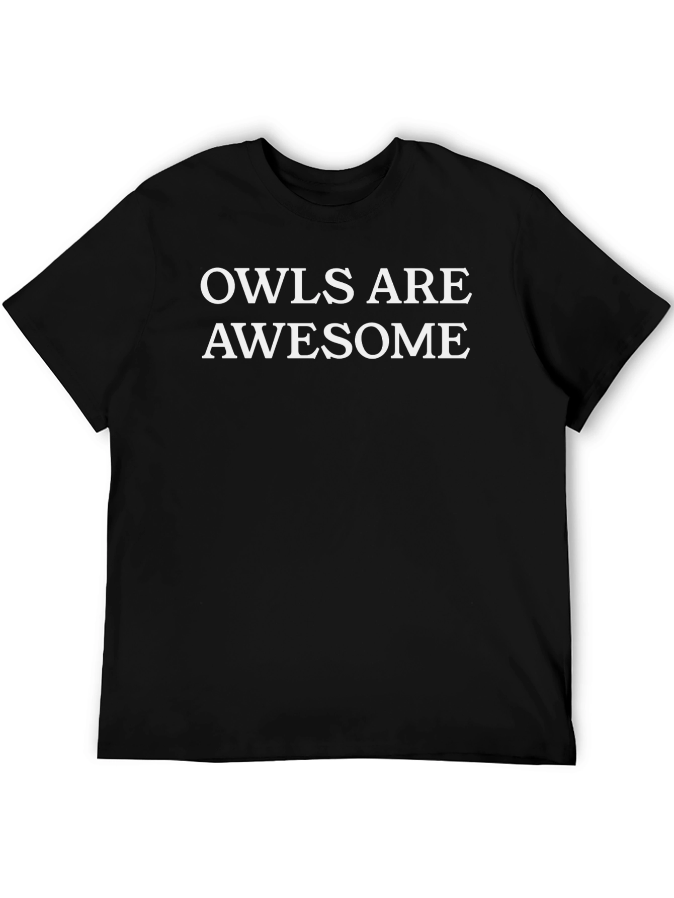 Owls Are Awesome Graphic Tee - Black Cotton T-Shirt