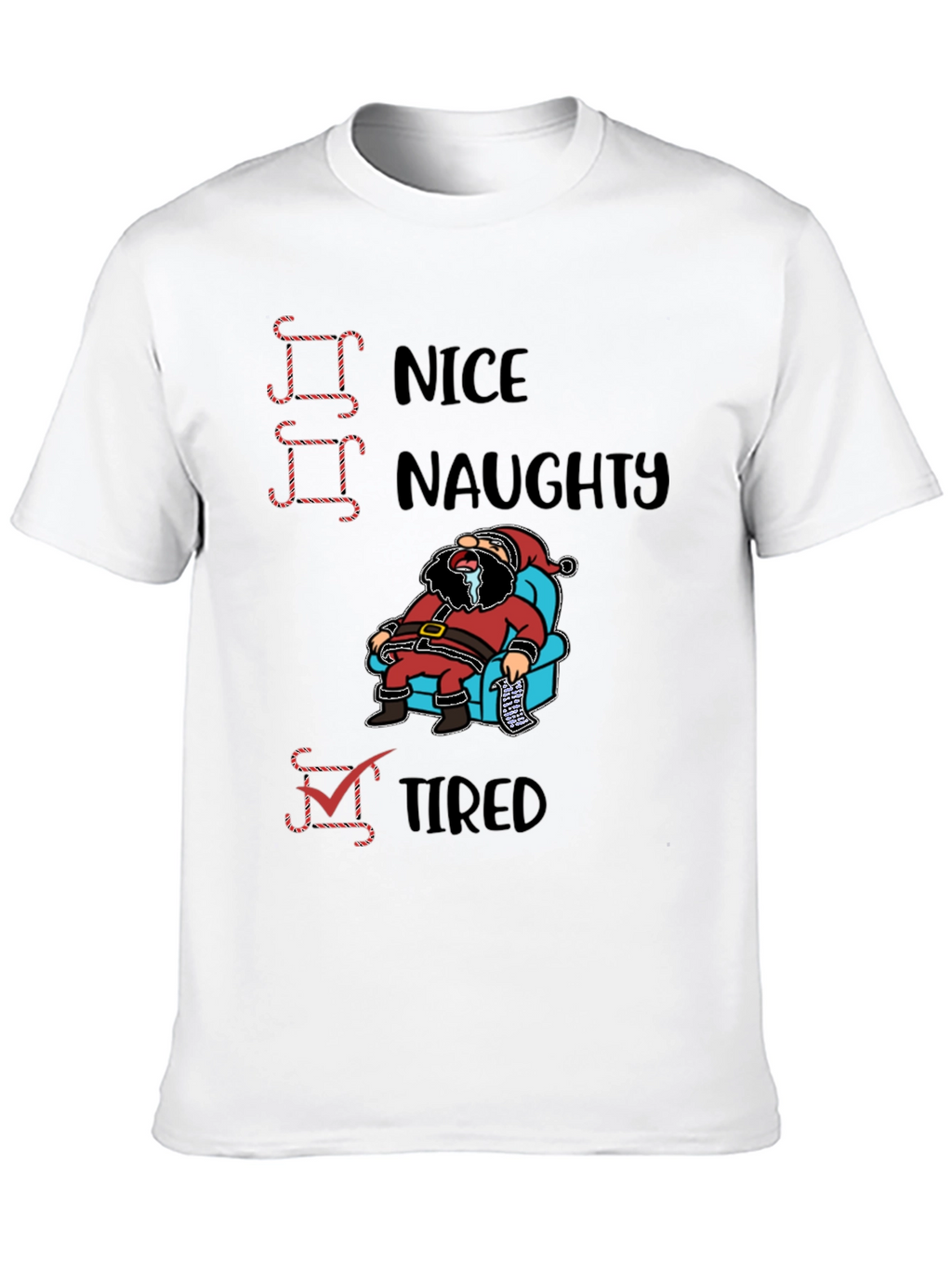 Tired Santa Christmas Graphic T-Shirt