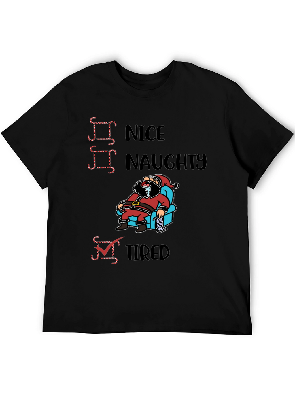 Tired Santa Christmas Graphic T-Shirt