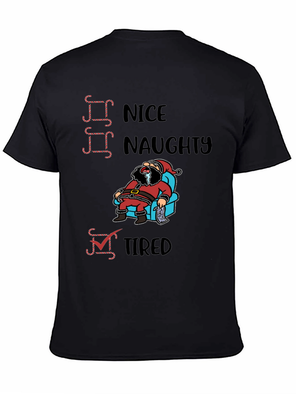 Tired Santa Christmas Graphic T-Shirt