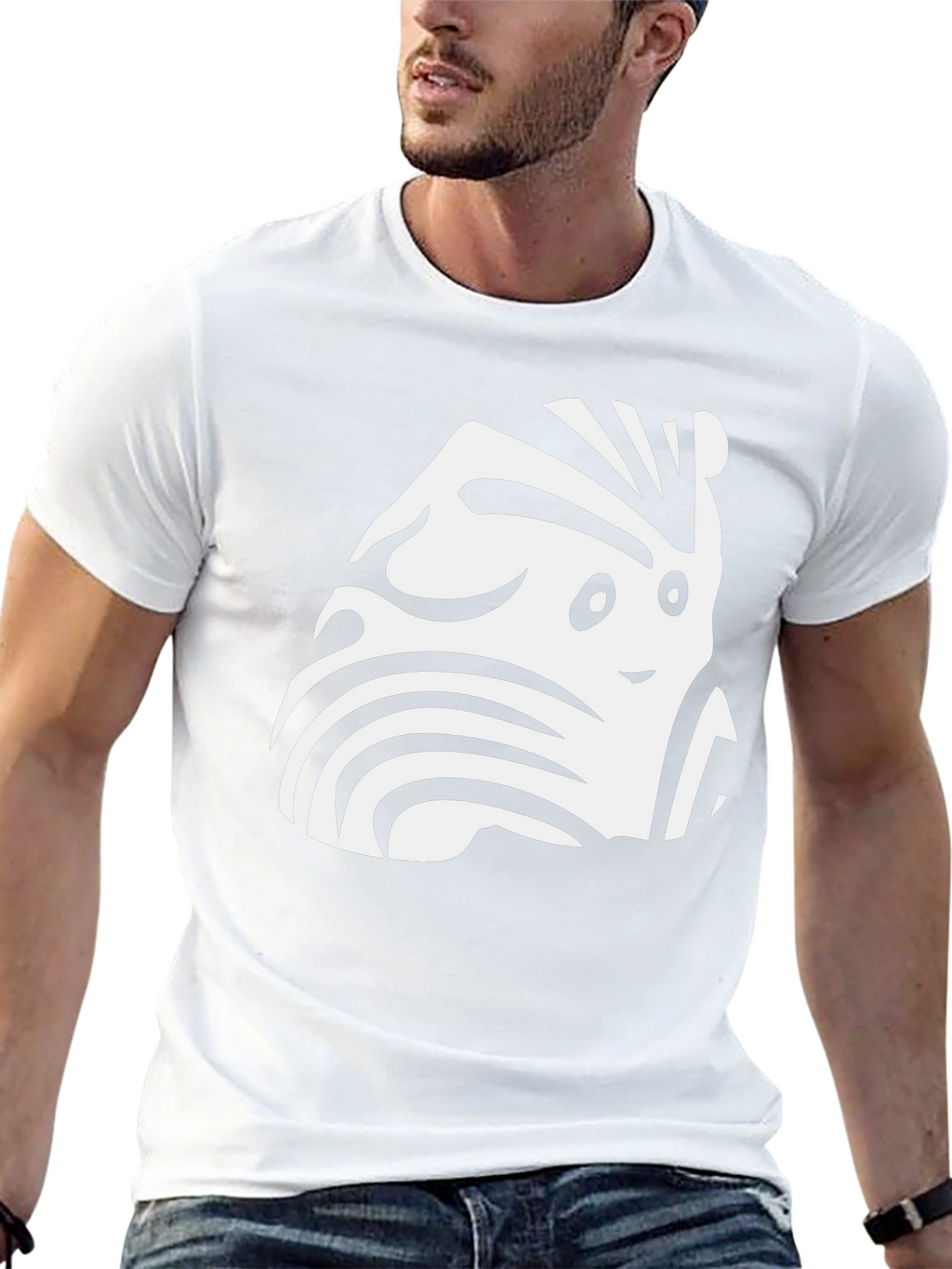 Funky Zebra-Inspired Graphic Black T-Shirt